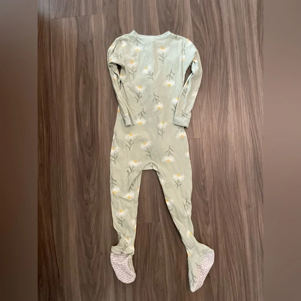 Carter's Girls Floral Green and White Footies Soft Cotton One Piece size 5T
